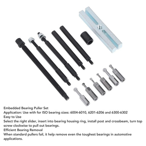 Professional Heavy Duty Bearing Puller Kit For Auto Repair With Durable Metal Build Compatible With Iso Bearing 6206, 13-piece set