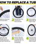 Step-by-step guide to replace a tire tube with 2 Pack Fat Tire Bike Inner Tubes 20x3.0 20x3.3 20x3.5 With Schrader Valve And 2 Tire Levers