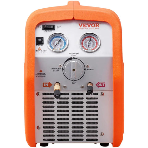 Heavy Duty Portable 3/4 HP Refrigerant Recovery Machine, No Sweat Self Cleaning AC Extractor For Automotive HVAC, Fast Liquid Vapor Handling With Wrench Friendly Design And Badass Shop Grade Durability