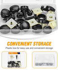 License Plate Screw Kit For Front And Back Plates On Cars SUVs And Trucks Black Zinc Plated Rust Proof And Anti Rattle Bolts Set Of Eight in plastic storage box