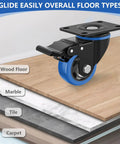 Heavy Duty 3 Inch Swivel Caster Wheels Set Of Four With Dual Locking Plate Casters And Double Ball Bearings