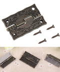 Antique Bronze Box Hinges Set For Cabinets And Jewelry Boxes 10 Pack Heavy Duty Iron Hardware with screws and electroplated finish