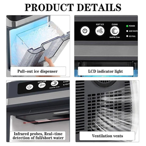 Product details of Solid Countertop Nugget Ice Maker That Chills Cocktails Swiftly With Squishy Soft Cubes.