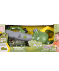 Packaging of Bubble Leaf Blower Toy For Kids With 24oz Bubble Refill, Battery Operated Outdoor Bubble Machine For Easy Play