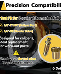 Top Shelf Brake Bleeder Screw Kit With Tough Brass Adapters For Car Calipers, precision compatibility details for calipers.