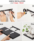 Installation steps for Wall Floating Shelves, Wall Mounted Rustic Wood Shelves for Bathroom, Bedroom, Living Room, Kitchen.