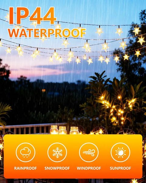 100 LED Star String Lights 33Ft Waterproof Fairy Lights For Indoor And Outdoor Decor Warm White Shatterproof And Energy Saving
