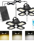 Four Head Solar Pendant Lights With Motion Sensor, Three Color Modes, Remote, Two Pack with Solar Panel and Remote Control