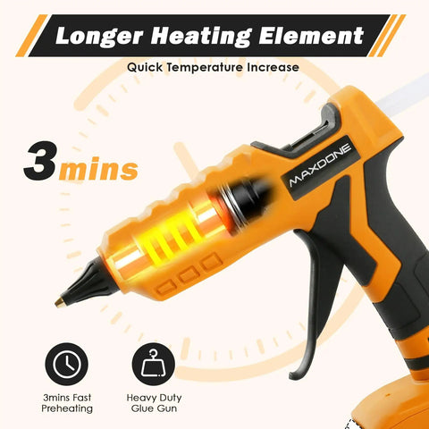 Cordless 100W Hot Glue Gun For 20V MAX Battery Tool Only Wireless Full Size Glue Gun With 12 Glue Sticks Included