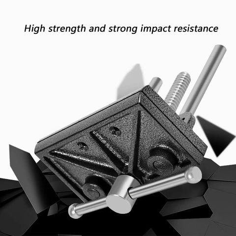 Heavy Duty Woodworker Vice Bench Clamp With Smooth Gliding Rails For Precise Clamping Tasks And Rock Solid Desktop Workbench Holding Power, high-strength metal base.