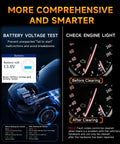 Pro Grade Car Diagnostic Tool With Live Data And Freeze Frame All In One OBD II Scan Tool for checking battery voltage and engine light.