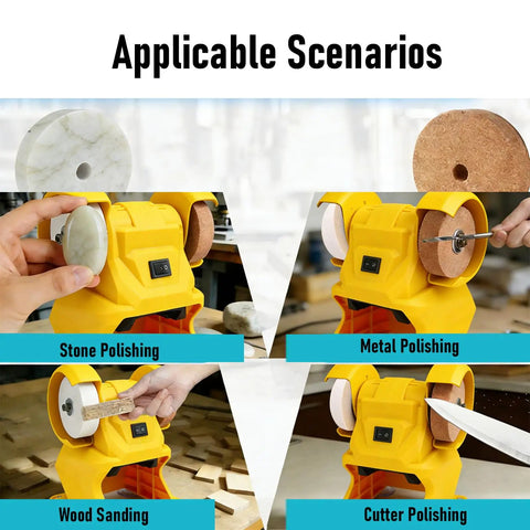 Depisuta Mini Bench Grinder 5500Rpm for polishing stone, metal, wood; dual wheels for versatile sharpening and maintenance.