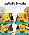 Asixxsix Mini Bench Grinder With Dual Wheels And 5500Rpm Speed Electric Sander Machine Includes Coarse Fine Wheels for stone polishing, metal polishing, wood sanding, and cutter polishing.