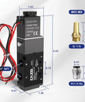 2-Position 5-Way Pneumatic Solenoid Valve DC12V Pilot-Operated Out Of Line Kit with 1/4 NPT ports, includes components