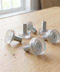 40 Pcs Adjustable Furniture Feet With Threaded Design for cabinets and chairs, PVC and metal construction, 0.7 inch round screw in leveling legs.