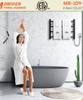 Bathroom with Heated Towel Warmer Rack With Timer For Bathroom Wall Mounted Plug In Towel Heater For Quick Drying Spa Quality Towels