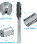 M10 X 1.5 Metric Tap And Die Set For HSS Machine Threads, Right Hand Thread Tool Kit, high speed steel, tap close-up view
