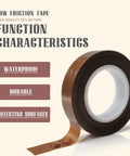 High Performance Real Smooth Glide Felt Tape Two Roll Brown Self Adhesive Low Friction Drawer Slide Strips showcasing waterproof characteristics.