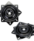 2 Pack 7 Inch Boat Seat Swivel Replacements, Beefy Heavy Duty Bar Stool Swivel Base for Recliner Chairs, black steel swivel plates