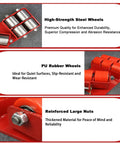 Heavy Duty Machinery Skates With Bulletproof Steel Wheels Shop Rig Hauler For Factory Gear Swapping Smooth Rolling Dollies showing high-strength steel wheels.