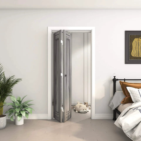 30 Inch Bifold Door Hardware Kit For Two Doors Aluminum Sliding Barn Door Top Mounted For Bathroom Bedroom Storeroom Living Room