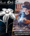 3D Flower Welding Practice Kit Newbie Friendly With 10 Piece Carbon Steel Set used by woman welding spoon flower sculpture