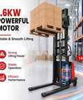 Heavy Duty Straddle Stacker Handles 3,300 Lbs With Semi Electric Lift For Tight Spaces And Tough Jobs Featuring Big Battery Power And Solid Build Quality with 1.6KW motor lifting pallet.