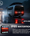 Close-up of STHF magnetic wireless trailer light kit; IP65 waterproof LED module with red signal LEDs