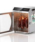 Heavy Duty Commercial Food Dehydrator With Twelve Roomy Trays And Jerky Hooks Made Of Rust Proof 304 Stainless Steel, drying beef jerky.