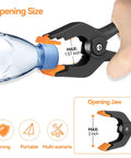 Six Pack Heavy Duty 4.5 Inch Plastic Spring Clamps For Backdrops And Photography Studios gripping water bottle, max opening