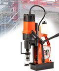 110V Portable Magnetic Drill Press With Powerful 1800W Motor And Dual Cooling Vents for steel boring tasks in construction.