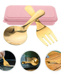 Portable Stainless Steel Picnic Cutlery Set With Reusable Forks And Spoons In Pink Case For Outdoor Camping Hiking And Beach Adventures Grab And Go Travel Utensil Kit