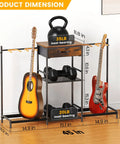 Floor Guitar Stand With 4 Holders And 3 Tiers, Go To Multi Guitar Rack For Electric Bass And Acoustic Guitars, front view
