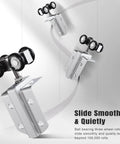 Ball bearing roller system for Exterior Sliding Barn Door Hardware Kit 10 Ft Box Rail Track with 450 lb capacity.