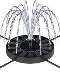 Solar Fountain Pump With Adjustable Spray Height, Glass Panel Bird Bath Fountain With 6 Nozzles For Outdoor Garden Pool Pond