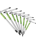 9 Piece Torx Star T Handle Hex Allen Key Wrench Set With Speed Sleeves For Fast Spin, Sliding Top Handle For T Or L Shape