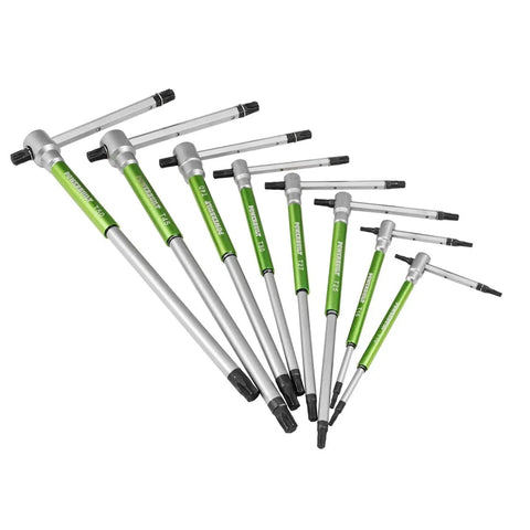 9 Piece Torx Star T Handle Hex Allen Key Wrench Set With Speed Sleeves For Fast Spin, Sliding Top Handle For T Or L Shape