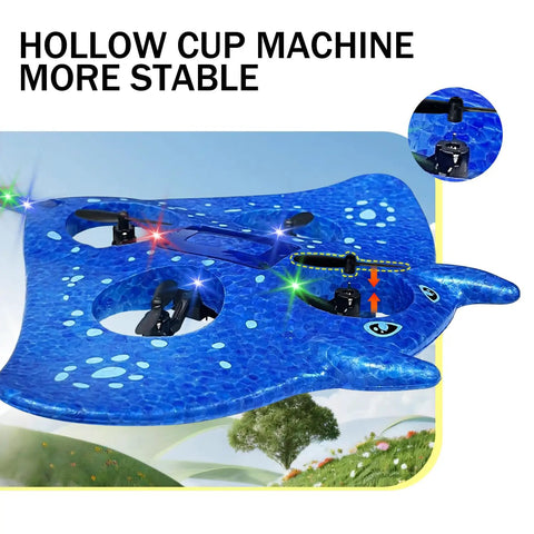Noob-Friendly Foam RC Airplane For Kids And Beginners, 2.4GHz Remote Control Stunt Jet with hollow cup stability features