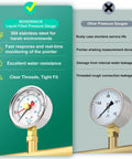 Liquid Filled Pressure Gauge 0-300 PSI, 2.5 Inch Dial, Stainless Steel, Reset Pointer, One Quarter Inch NPT Lower Mount, Built Tough.