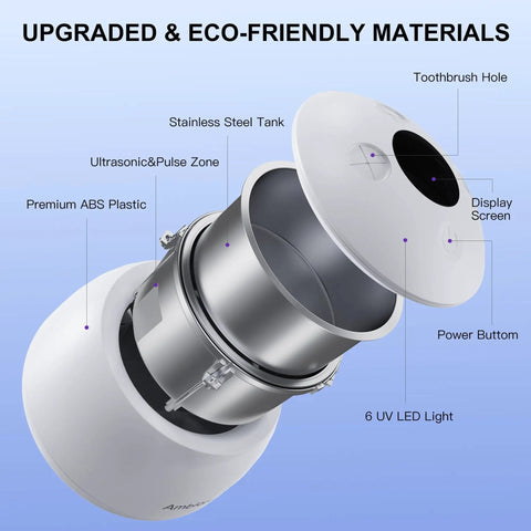 Ultrasonic Retainer Cleaner Machine 45kHz 200ML Denture Cleaner With 4 Cleaning Modes Digital Timer Mouth Guard Cleaner For Aligners Toothbrush Jewelry And More Gentle Deep Clean For Daily Use On Dentures Aligners Mouth Guards And Jewelry, stainless steel tank, ABS plastic