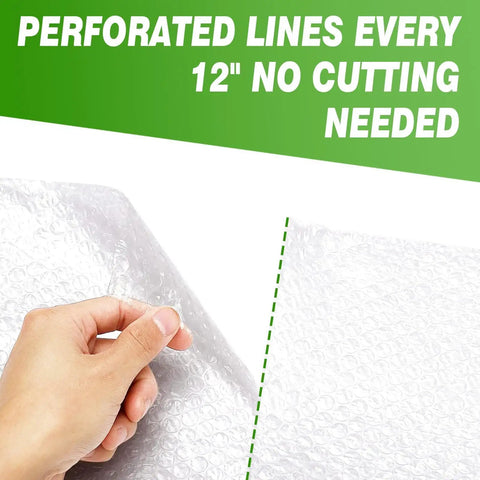 Hand tearing Tough As Nails Heavy Duty Bubble Wrap Cushioning Roll Two Pack 12 Inch By 36 Feet Perforated Every 12 Inches Tear Resistant Packing Wrap For Moving Shipping And Storage Made In USA