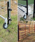 Built Tough Heavy Duty 6 Inch Gate Wheels for Metal Tube Gates 2 Pack Hot Galvanized Farm Fence Wheel on gates outdoors