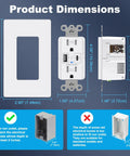 Dimensions of 30W USB C Outlet Receptacle with 15 Amp Fast Charging, Type C PD 3.0 And Type A QC 3.0, Screwless Wall Plate Included