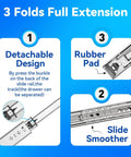 Beefy Heavy Duty Drawer Slides Full Extension Side Mount Rails, detachable design, rubber pad, slide smoother features