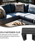 Sectional Sofa Fasteners And Rattan Furniture Clips For Wicker Chairs, Outdoor Couch Clips, no tools needed, black