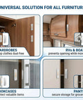 No Drill Magnetic Cabinet Catch Set Ultra Thin Stainless Steel Cabinet Magnets in wardrobes, RVs, bookcases, pantry