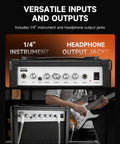 DEA 20W Electric Guitar Amp With Built In Reverb Clean And Overdrive Switch Treble And Bass EQ showing input and output jacks