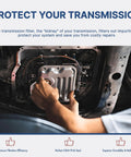Installation of Ford 10R80 Transmission Filter Kit With Gasket Seal Plug in vehicle, showcasing easy install and OEM fit.