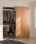 Concealed 38 Inch Sliding Barn Door Hardware Kit With Soft Close Aluminum Hidden Track System installed in a closet
