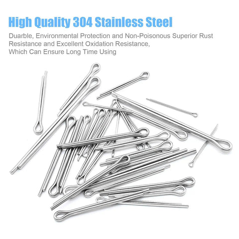 Premium 304 Stainless Steel Cotter Pin Assortment Kit Providing 360 Rock Solid Split Pins With Corrosion Resistant Finish For No Sweat Assembly And Quick Garage Fixes